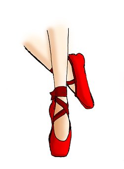 the red ballet shoes